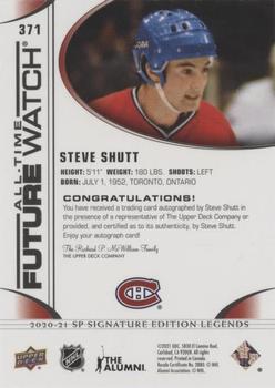 2020-21 SP Signature Edition Legends - Black #371 Steve Shutt Back