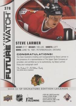 2020-21 SP Signature Edition Legends - Black #378 Steve Larmer Back