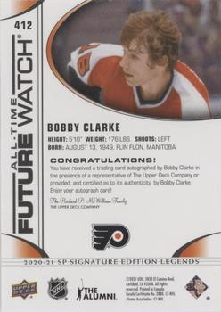 2020-21 SP Signature Edition Legends - Black #412 Bobby Clarke Back