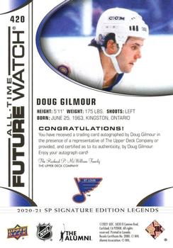 2020-21 SP Signature Edition Legends - Black #420 Doug Gilmour Back