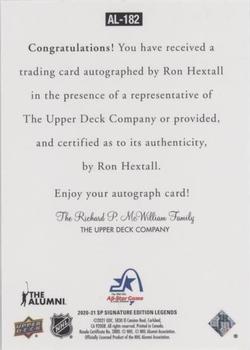 2020-21 SP Signature Edition Legends - 1997 Ultimate Legends The Alumni Signatures #AL-182 Ron Hextall Back