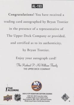 2020-21 SP Signature Edition Legends - 1997 Ultimate Legends The Alumni Signatures #AL-193 Bryan Trottier Back