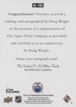 2020-21 SP Signature Edition Legends - 1997 Ultimate Legends The Alumni Signatures #AL-195 Doug Weight Back