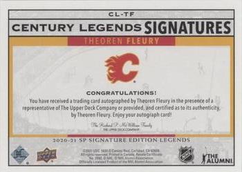 2020-21 SP Signature Edition Legends - Century Legends Signatures #CL-TF Theoren Fleury Back