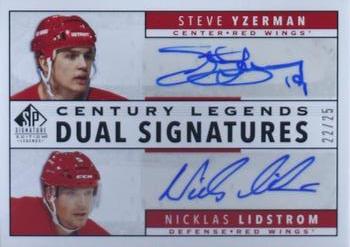 2020-21 SP Signature Edition Legends - Century Legends Signatures Dual #CL2-YL Steve Yzerman / Nicklas Lidstrom Front