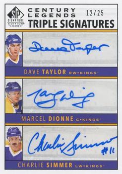 2020-21 SP Signature Edition Legends - Century Legends Signatures Triple #CL3-TDS Dave Taylor / Marcel Dionne / Charlie Simmer Front