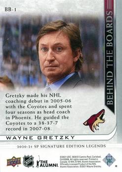 2020-21 SP Signature Edition Legends - Behind the Boards #BB-1 Wayne Gretzky Back