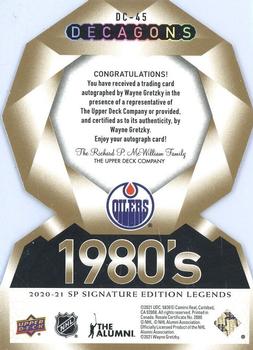 2020-21 SP Signature Edition Legends - Decagons Gold Autographs #DC-45 Wayne Gretzky Back