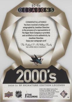 2020-21 SP Signature Edition Legends - Decagons Gold Autographs #DC-86 Jonathan Cheechoo Back