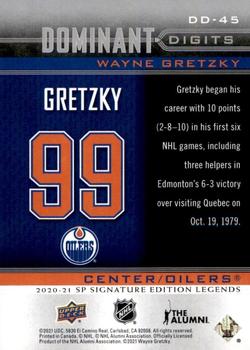2020-21 SP Signature Edition Legends - Dominant Digits #DD-45 Wayne Gretzky Back