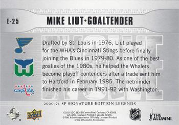 2020-21 SP Signature Edition Legends - Evolve #E-25 Mike Liut Back