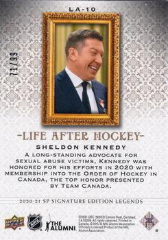 2020-21 SP Signature Edition Legends - Life After Hockey Gold Foil #LA-10 Sheldon Kennedy Back