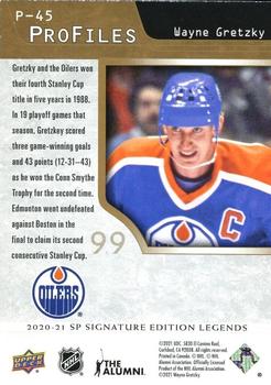 2020-21 SP Signature Edition Legends - Profiles Gold Achievements #P-45 Wayne Gretzky Back