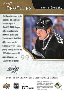2020-21 SP Signature Edition Legends - Profiles Gold Achievements #P-47 Wayne Gretzky Back