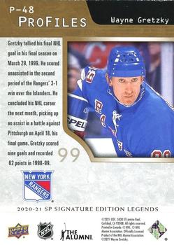 2020-21 SP Signature Edition Legends - Profiles Gold Achievements #P-48 Wayne Gretzky Back