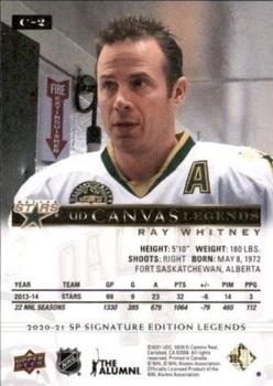 2020-21 SP Signature Edition Legends - UD Canvas Legends #C-2 Ray Whitney Back
