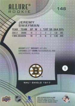 2021-22 Upper Deck Allure - 1917 Shield #146 Jeremy Swayman Back