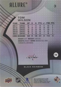 2021-22 Upper Deck Allure - Black Rainbow #3 Tom Wilson Back