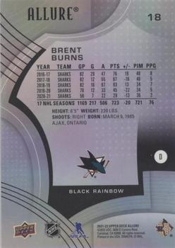 2021-22 Upper Deck Allure - Black Rainbow #18 Brent Burns Back