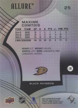 2021-22 Upper Deck Allure - Black Rainbow #25 Maxime Comtois Back