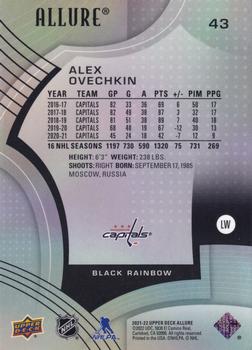2021-22 Upper Deck Allure - Black Rainbow #43 Alex Ovechkin Back