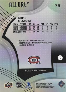 2021-22 Upper Deck Allure - Black Rainbow #75 Nick Suzuki Back