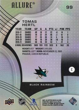 2021-22 Upper Deck Allure - Black Rainbow #99 Tomas Hertl Back