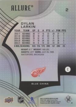 2021-22 Upper Deck Allure - Blue China #2 Dylan Larkin Back