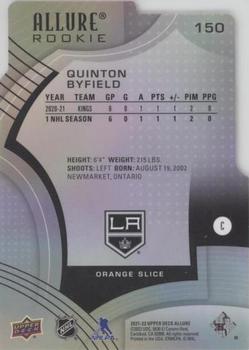 2021-22 Upper Deck Allure - Orange Slice Die Cut #150 Quinton Byfield Back