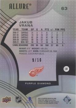 2021-22 Upper Deck Allure - Purple Diamond #63 Jakub Vrana Back