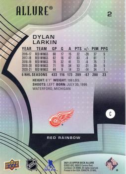 2021-22 Upper Deck Allure - Red Rainbow #2 Dylan Larkin Back