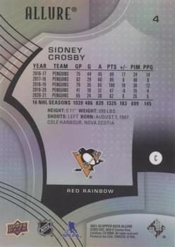 2021-22 Upper Deck Allure - Red Rainbow #4 Sidney Crosby Back