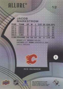 2021-22 Upper Deck Allure - Red Rainbow #12 Jacob Markstrom Back