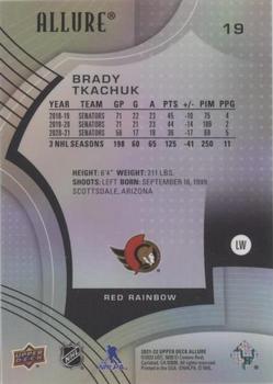 2021-22 Upper Deck Allure - Red Rainbow #19 Brady Tkachuk Back