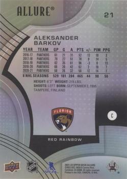 2021-22 Upper Deck Allure - Red Rainbow #21 Aleksander Barkov Back