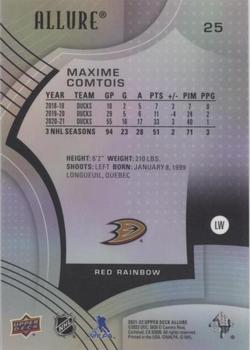 2021-22 Upper Deck Allure - Red Rainbow #25 Maxime Comtois Back