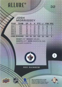 2021-22 Upper Deck Allure - Red Rainbow #32 Josh Morrissey Back