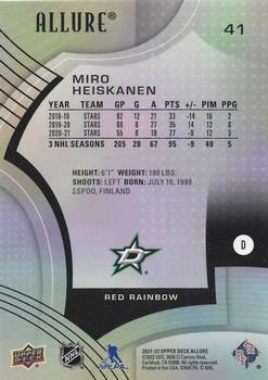 2021-22 Upper Deck Allure - Red Rainbow #41 Miro Heiskanen Back
