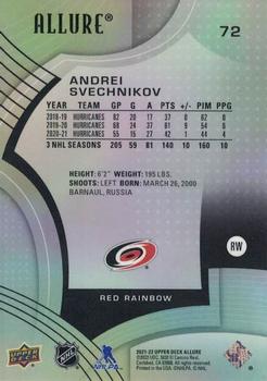 2021-22 Upper Deck Allure - Red Rainbow #72 Andrei Svechnikov Back