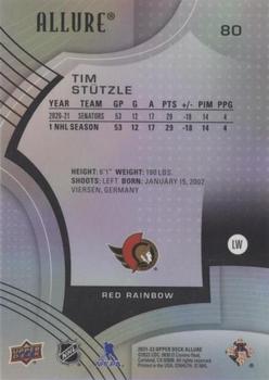 2021-22 Upper Deck Allure - Red Rainbow #80 Tim Stutzle Back