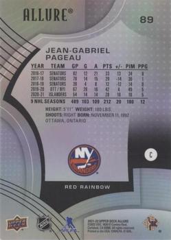 2021-22 Upper Deck Allure - Red Rainbow #89 Jean-Gabriel Pageau Back
