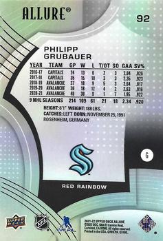 2021-22 Upper Deck Allure - Red Rainbow #92 Philipp Grubauer Back