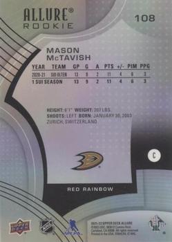 2021-22 Upper Deck Allure - Red Rainbow #108 Mason McTavish Back