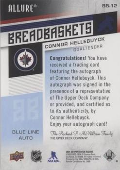 2021-22 Upper Deck Allure - Breadbaskets Autographs #BB-12 Connor Hellebuyck Back