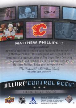 2021-22 Upper Deck Allure - Control Room Autographs #CR-14 Matthew Phillips Back