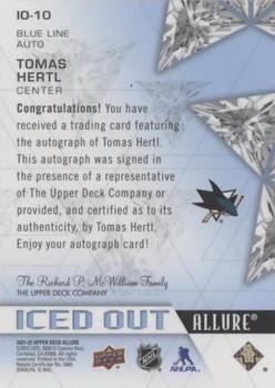 2021-22 Upper Deck Allure - Iced Out Autographs #IO-10 Tomas Hertl Back