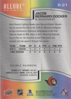 2021-22 Upper Deck Allure - Rainbow Double Rainbow #R-21 Jacob Bernard-Docker Back