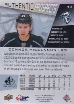 2021-22 SP Game Used CHL #13 Connor McClennon Back