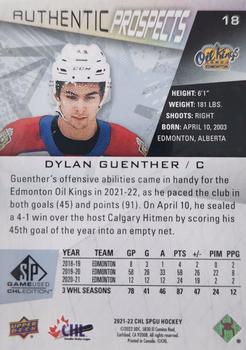 2021-22 SP Game Used CHL #18 Dylan Guenther Back