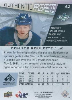 2021-22 SP Game Used CHL #63 Conner Roulette Back